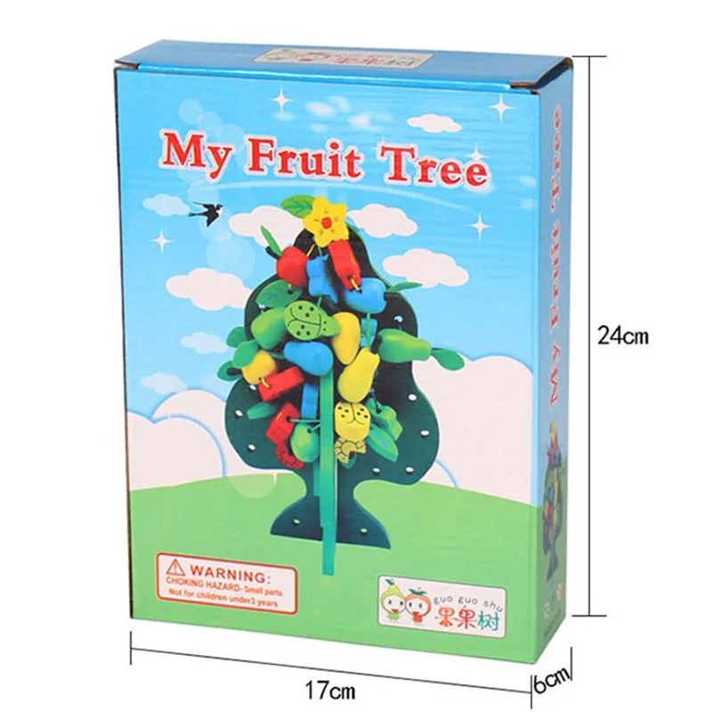 Мудрая струна фруктового дерева, Детские деревянные игрушки, обучающие нитяные бисерные браслеты для детей, раннее образование, игрушки Монтессори