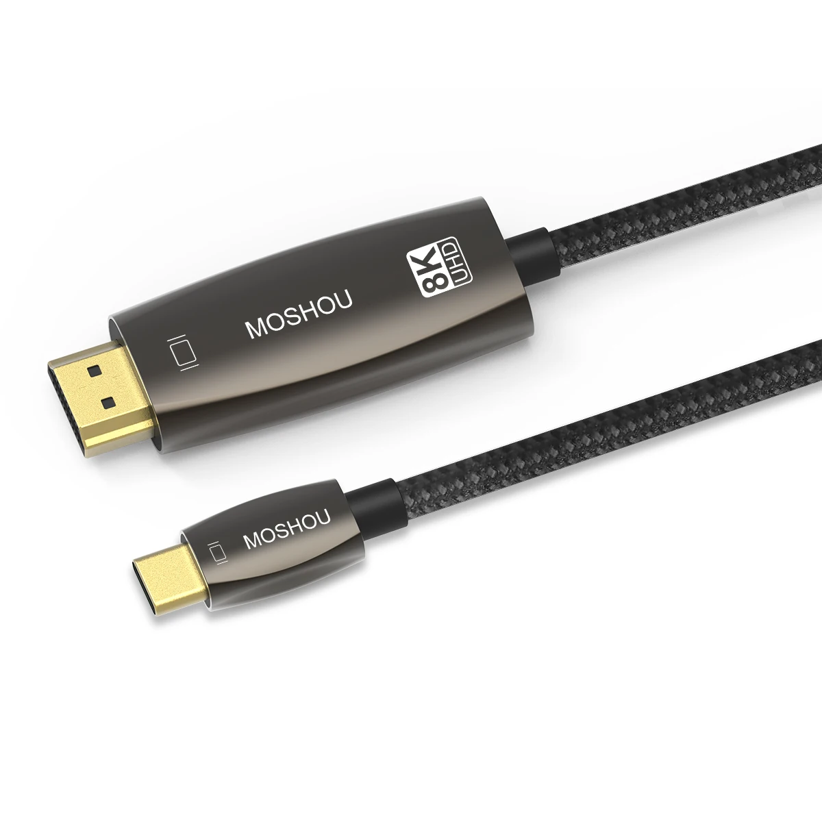 Moshou USB C to HDMI-Compatible Cable HDR 8K@30Hz 4K@120Hz Type C to HD Cable 48Gbps For Laptop DP Alt Mode