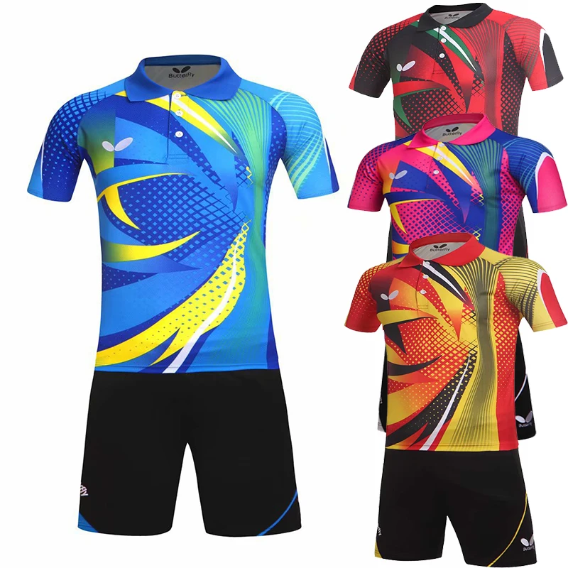 Table Tennis Short Clothing Men Women Suit Short-sleeved Competition Training Quick-dry