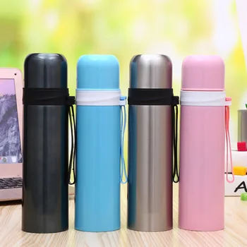 

500ml Creative Simple Practical Plastic Circle Bullet Head Water Portable Quality Stainless Steel Vacuum Flask Fashion Gift Cup