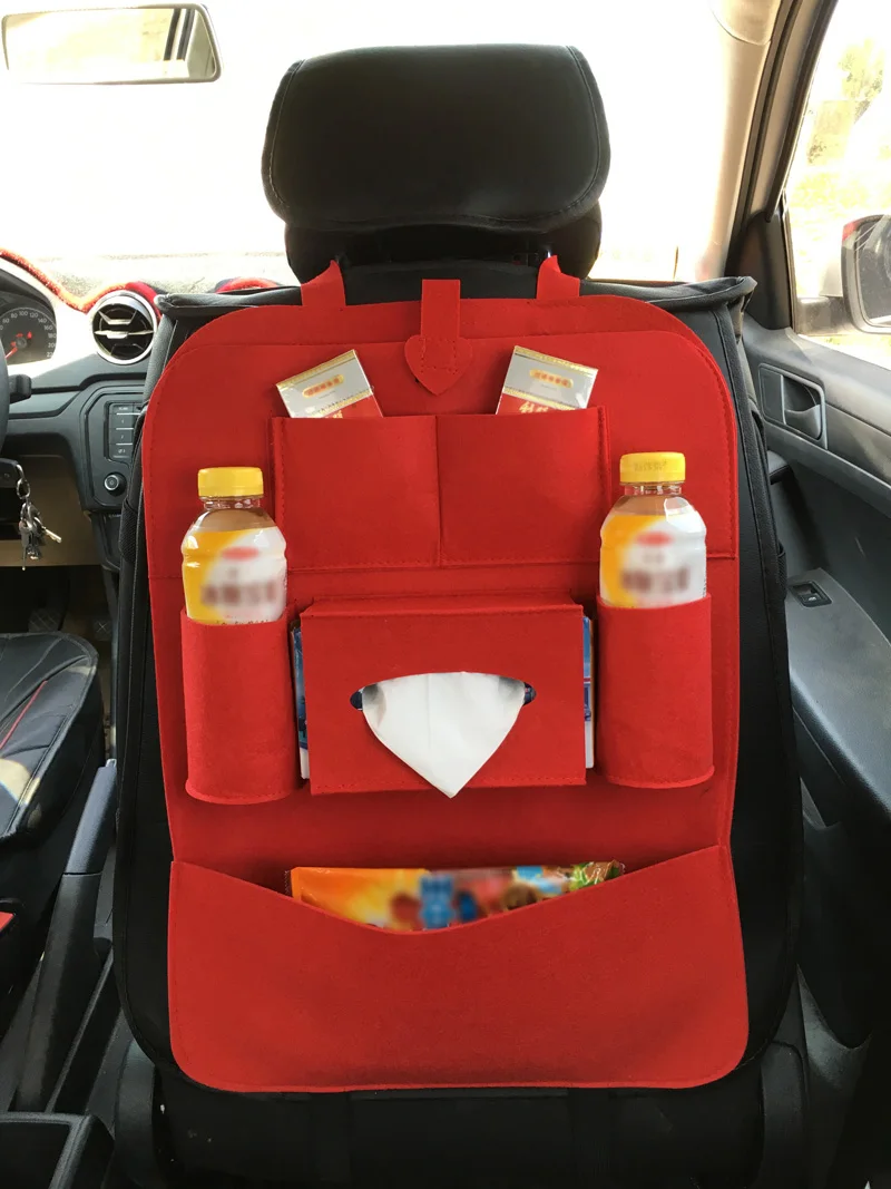 Бежевая Автомобильная сумка-Органайзер на заднее сиденье с несколькими карманами для хранения