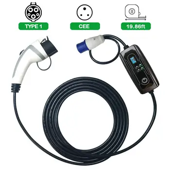

EV Charger Level 2 16Amp Portable Electric Vehicle Charger, CEE Plug 220V-240V Car Charging Cable, SAE J1772