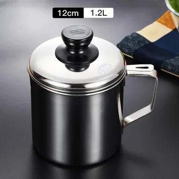 

Kitchen Stainless Steel Oil Filter Strainer Colander Reuse Fry Oil Can Pot Cooking Oil Storage Can Dispenser Container Strainer