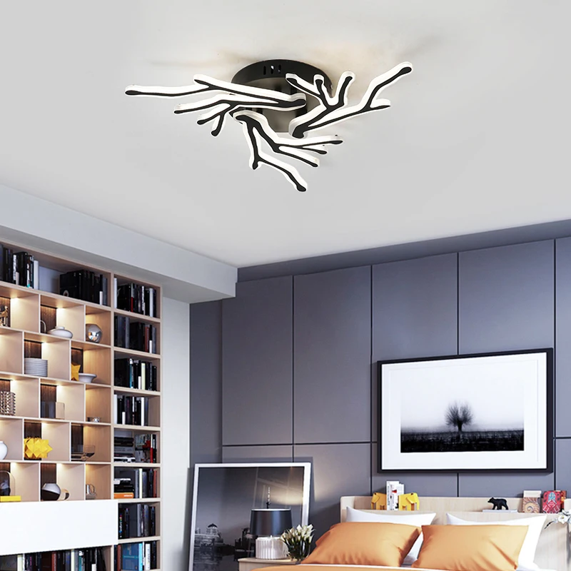 Новое поступление, современная светодиодная люстра с черной отделкой для гостиной, спальни, светильники, AC85-265V, люстра