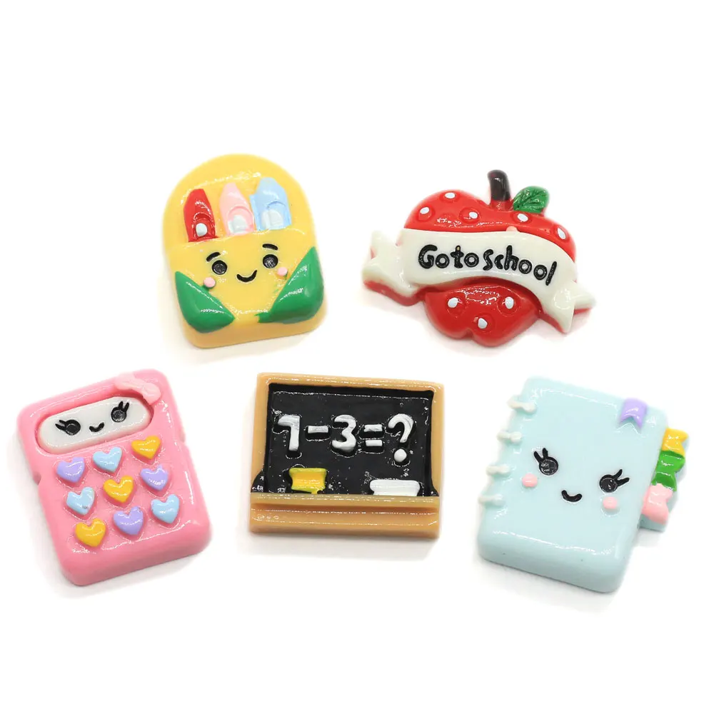 

Resin Kawaii Cabochon Go To School Pencil Blackboard Flatbacks Diy Jewelry Making for Bracelet Earrings Necklace