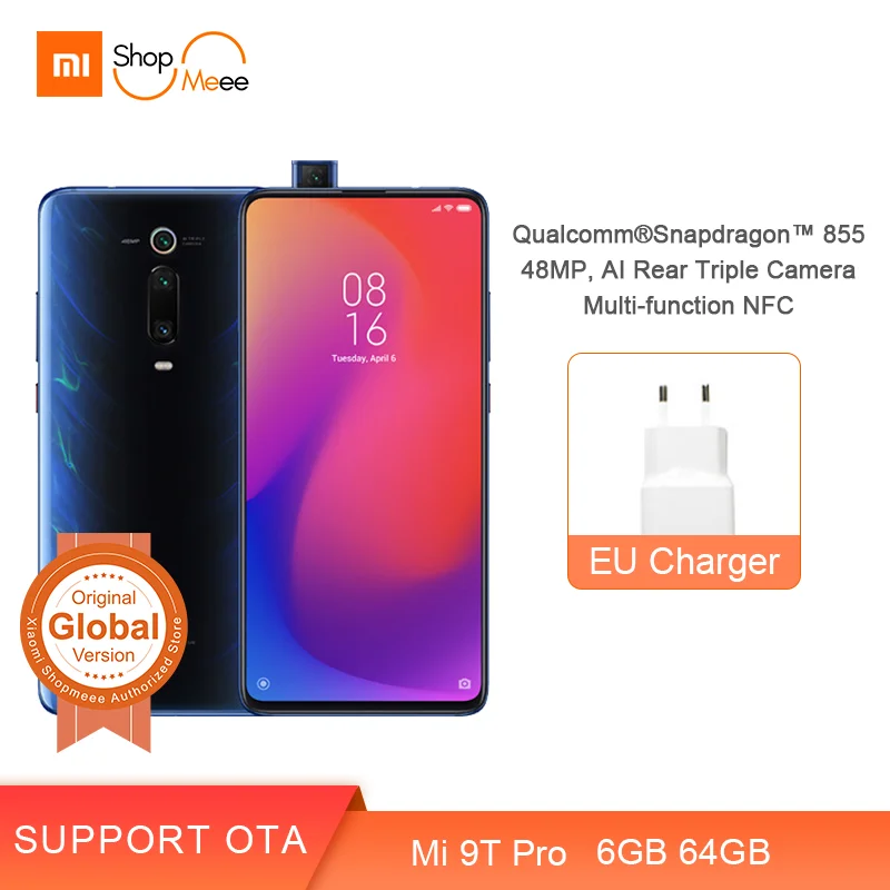 Глобальная версия Xiaomi Mi 9T Pro 6 ГБ ОЗУ 64 Гб ПЗУ Snapdragon 855 смартфон 48MP AI Тройная задняя камера всплывающая фронтальная камера