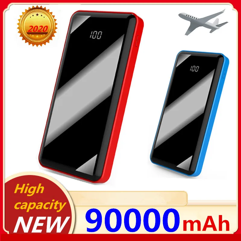 Внешний аккумулятор для xiaomi mi iPhone Mini цифровой внешний 90000 мАч тонкий быстрая