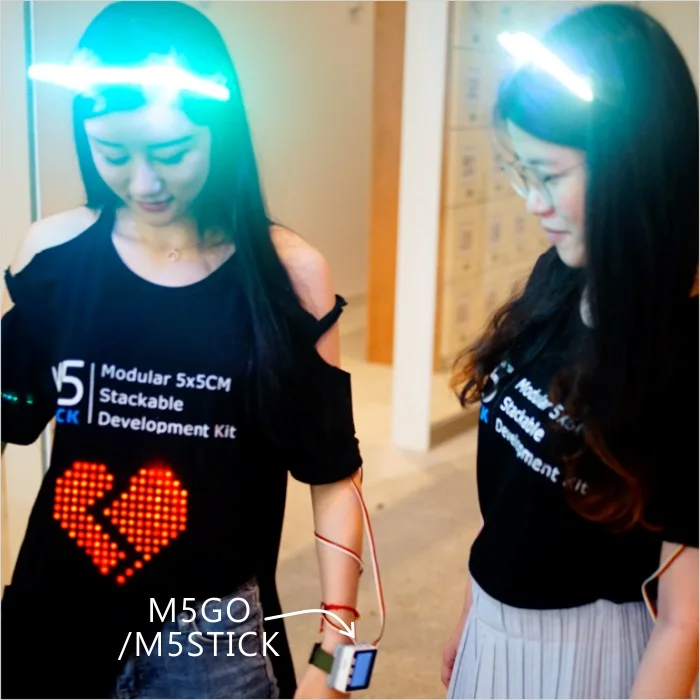 M5Stack офисные кошачьи уши акриловая повязка для волос Smart RGB светодиодный Arduino программа