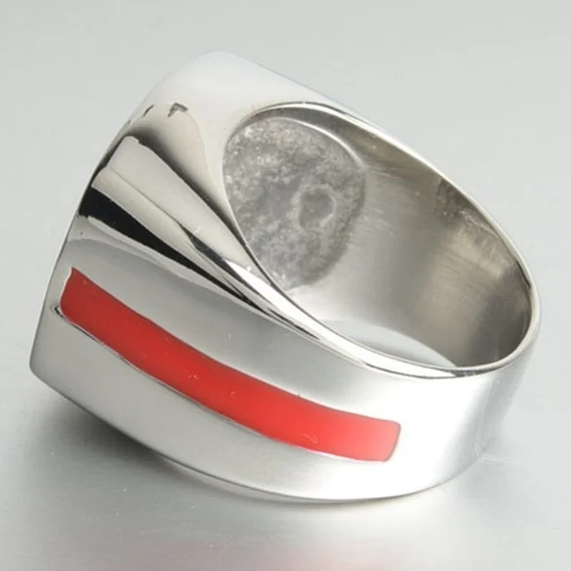 Nowy modny amerykański strażak pierścień męski pierścień Metal srebrny pozłacany pierścień akcesoria Party biżuteria