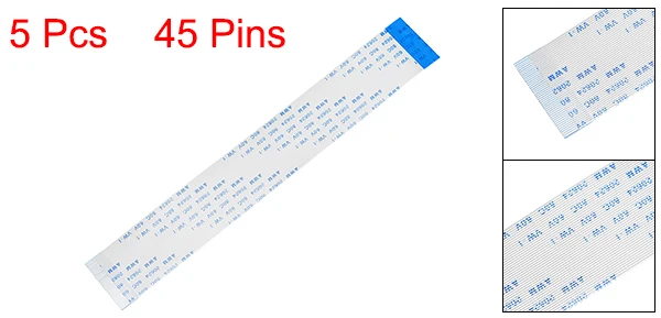 45 Pins Uxcell 5 шт. Гибкий плоский кабель 0,5 мм Шаг 150 мм FPC FFC гибкий ленточный кабель для ЖК-телевизора автомобиля аудио dvd-плеер(тип B - Цвет: 45 Pins