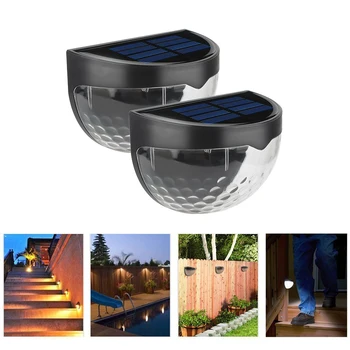 

New 4pcs LED Solar Lamp Waterproof Solar Powered Sensor Wall Light Auto ON/OFF For Outdoor Pathway Garden Patio Fence Lamp