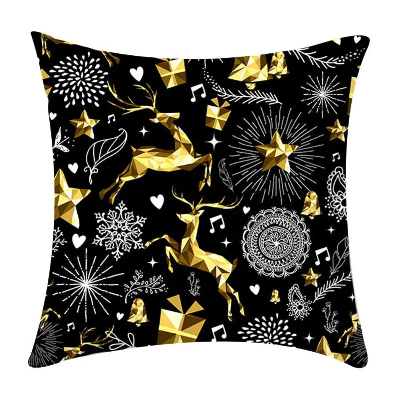 8 Черная Рождественская наволочка для подушки с рождественской тематикой, диванная подушка, Рождественское украшение для дома - Цвет: 8