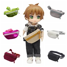 

Pink Silver Black White Red BJD Dolls Bag Accessories Canvas Mini Shoulder Bags With Zipper For OB11 Molly 1/12 BJD Dolls
