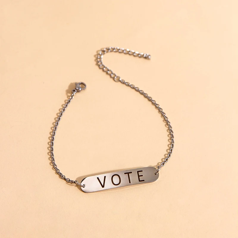 VOTE Bracelet United States 2020 Most Popular Jewelry Michelle Obama Same Gold Colour Letter Chain Freedom And Equality | Украшения и