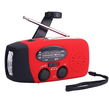 

Solar Radio Emergency Radio AM/FM/WB Weather Radio Hand Crank Radio with 3 LED Flashlight 1000 MAh As a Phone Power Bank