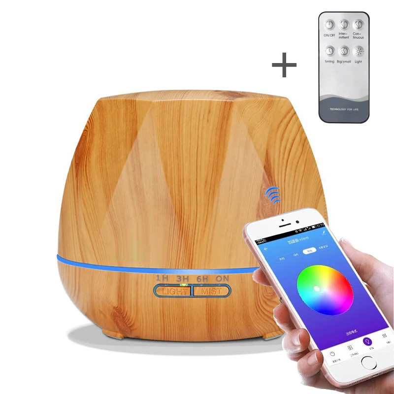 Smart Wifi app 550 мл Арома эфирные масла диффузор увлажнитель воздуха совместим с пультом дистанционного управления домашняя ароматерапия Рождество