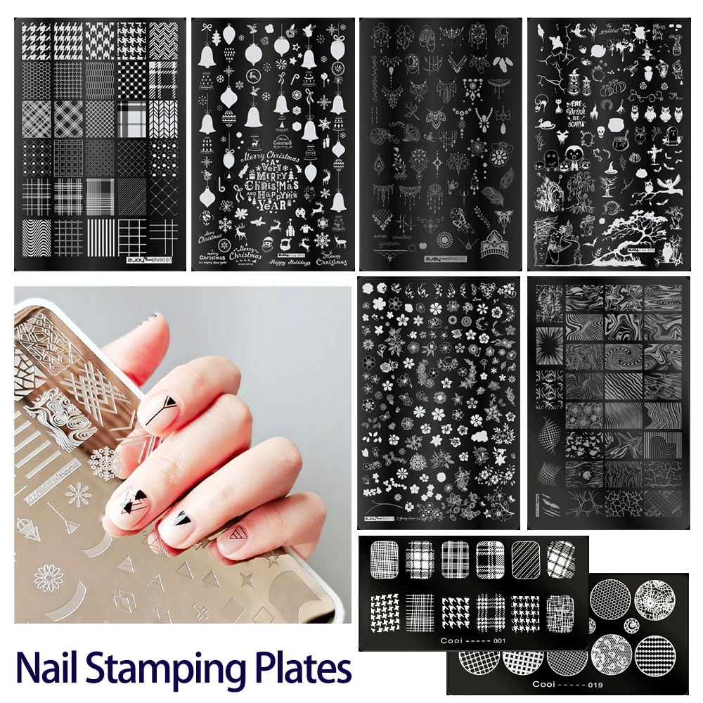Big Size 9.5*14.5cm Nail Stamping Plates Flower/geometric shaped nail art template for DIY nail art decoration plate tools