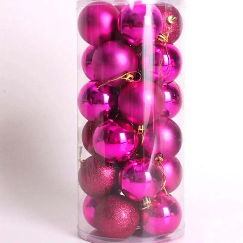 24pcs/lot Christmas Tree Ball Decorations Bauble Xmas Party Hanging Ball Ornament Decorations for Home Party Wedding