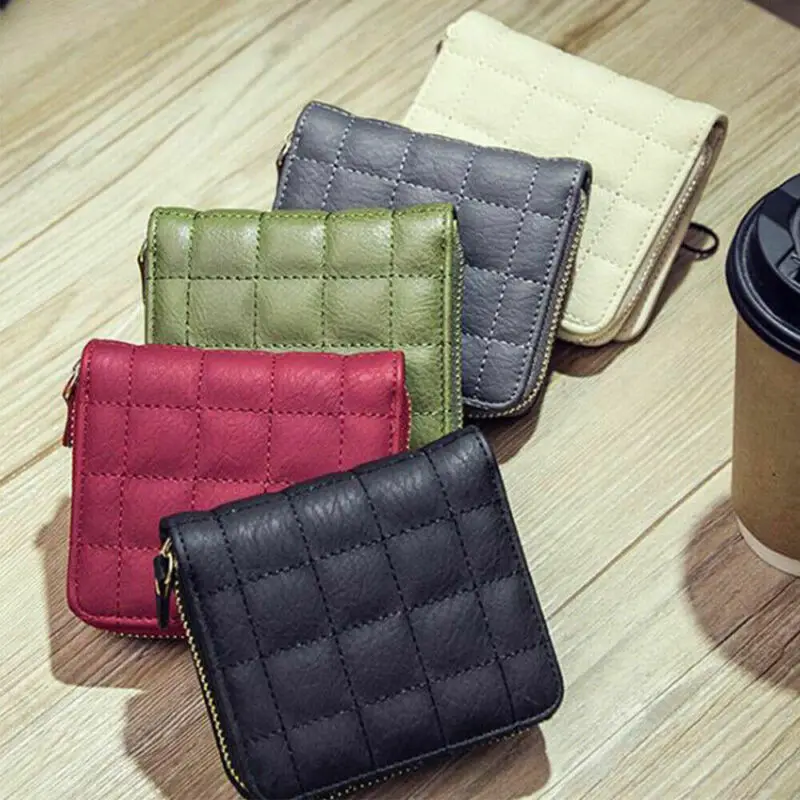 

Fashion Women Luxury PU Leather Small Wallet Short Coin Zipper Purse Card Holder Money Purse Handbag Small Credit Card Holder
