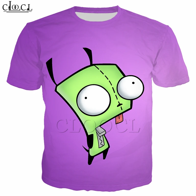 Anime Invader ZIM Printing T Shirts Men Women Cartoon 3D T Shirt Funny Alien Print Short Sleeve Sportswear Casual Pullovers - Цвет: T Shirt 8