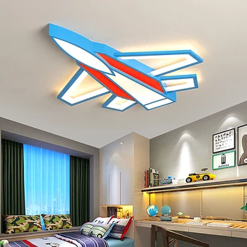 

New Blue Aircraft LED Ceiling Light Little Boy Bedroom Light Child Kid Room Light Kindergarten Light