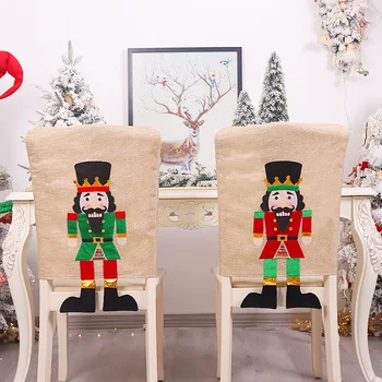 

2020 Christmas Chair Cover Ornaments Walnut Soldier Navidad Xmas Christmas Decor New Year 2021 Gifts Santa Decorations for Home