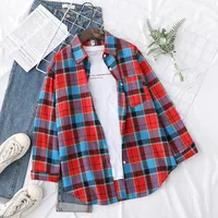 Brand Women's Flannel Plaid Shirts 2025 New Ladies Tops Exquisite Designer Style Loose Blouses Casual Cotton Long Sleeve Blouse - Image 6
