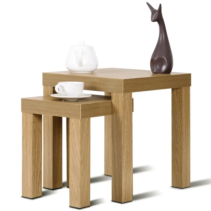

High Quality Set of 2 Nesting Living Room Decor Wooden Coffee End Table Simple Stylish Elegant Design Coffee Table HW58204