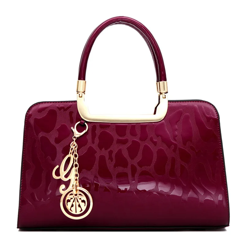 2021 Women Patent Leather Handbags Designer Top Handle Bags Ladies