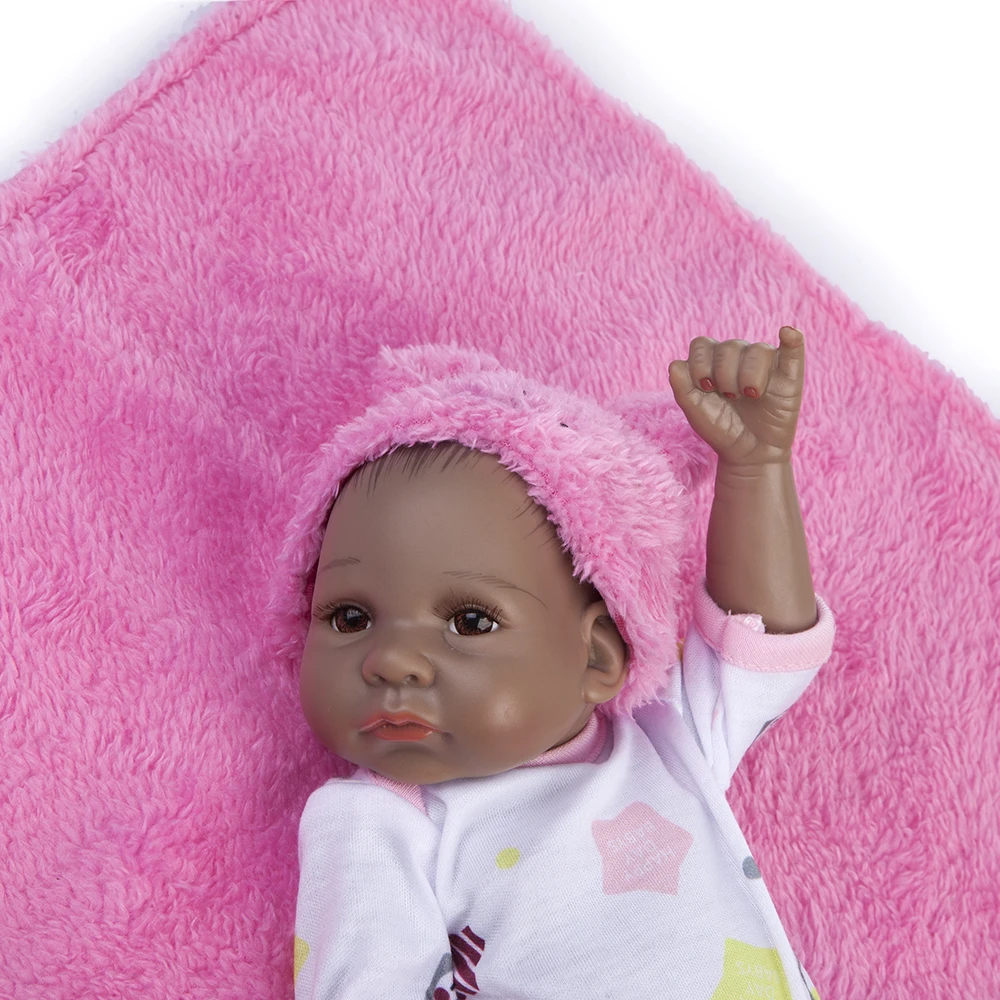 10 дюймовые черные силиконовые куклы Новорожденные реалистичные с открытыми