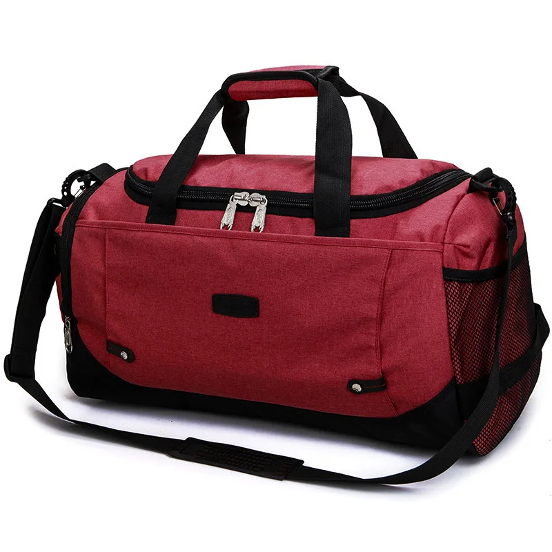 Многофункциональная Большая вместительная мужская дорожная сумка, водонепроницаемая сумка для путешествий, сумка для хранения, сумки для ручной клади, упаковочные кубики - Цвет: Бургундия