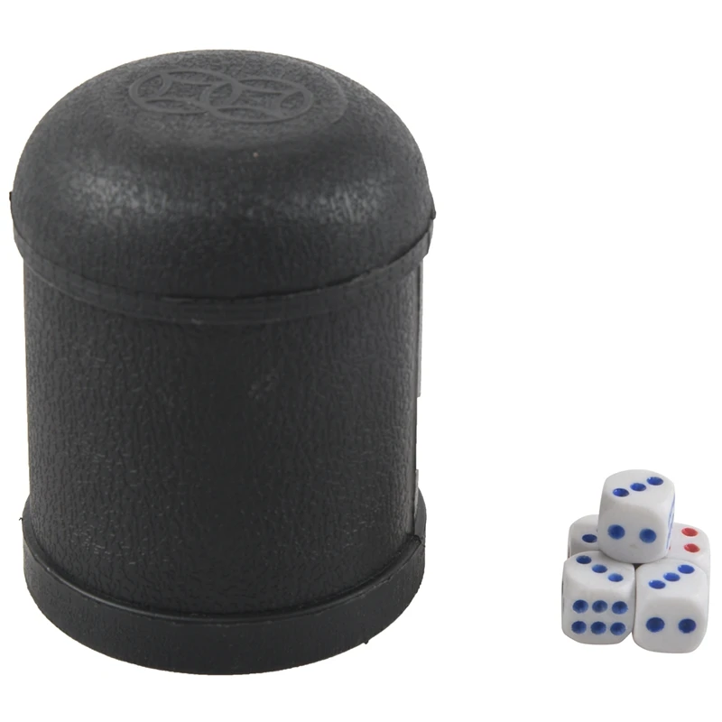 Паб KTV казино настольная игра; игрушка черные пластиковые кружки для встряхиваний коробка w 5 шт кубики