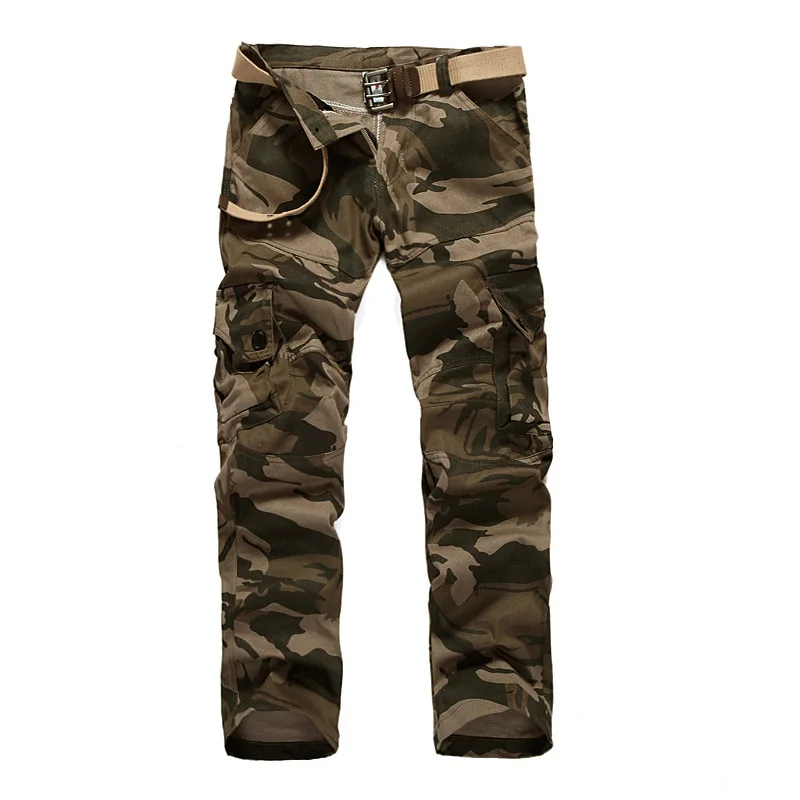 earth yellow Camoufl Мужские брюки карго мужские камуфляжные брюки модные повседневные брюки с несколькими карманами мужские армейские тактические брюки XXXL - Цвет: earth yellow Camoufl