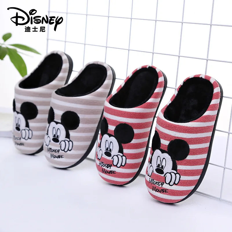 Disney детская одежда из хлопка тапочки зимние теплые мальчиков Нескользящая Домашние тапочки родитель-ребенок тапочки для девочек; европейские размеры 32-40