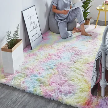 

Colorful Carpets For Living Room Soft Fluffy Rug Bedroom Sofa Coffee Table Floor Mat Shaggy Carpet Kids Room Study Room Area Rug