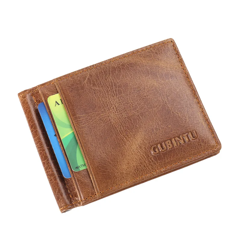 

Genuine Leather Wallet Credit Card Cover Men Women's Wallet Antimagnetic Retro Us Dollar Wallet RFID Wallet