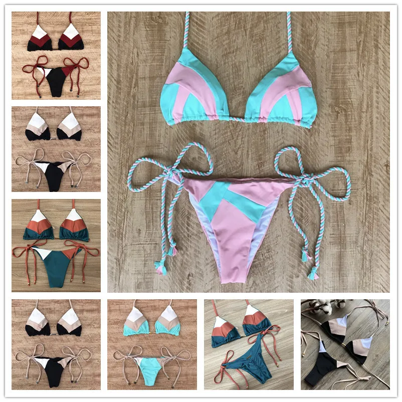 Купальник из двух предметов новинка 2020 сексуальный женский комплект бикини