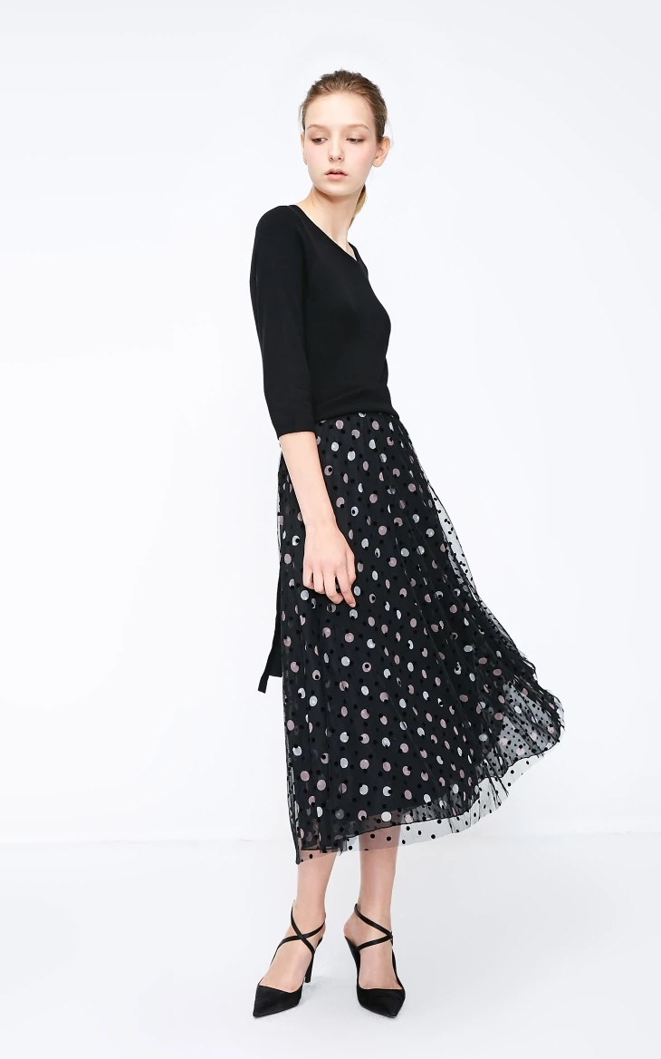 Vero Moda женские вечерние платья средней длины в горошек | 319146508