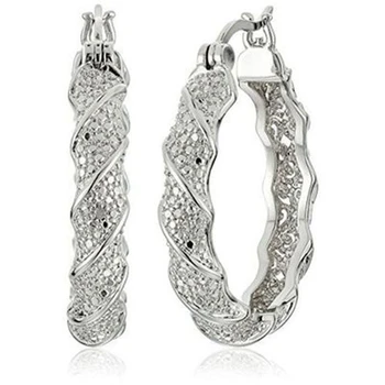 安い S925 スターリングシルバーガーネット女性mujer Oreja宝石orecchini 14 18kゴールドドロップイヤリングorecchiniジュエリー