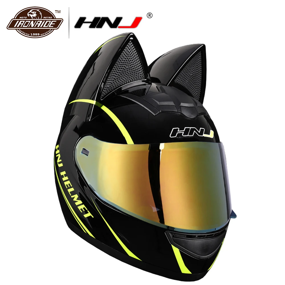 HNJ Motorcycle Helmet Full Face Helmets Women Casco Moto Helmets Motorcycle Motorbike Riding Capacete Casque Ear Moto Helmet