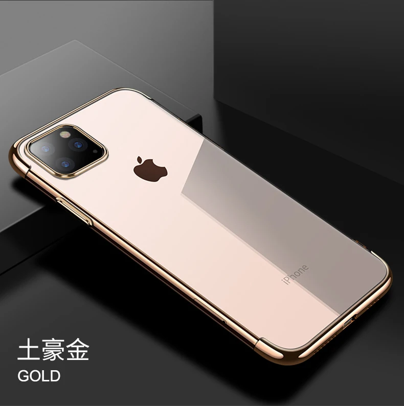 Для iphone 11 Pro Max специальный ультратонкий прозрачный защитный чехол для iphone 5 5S SE 6 6S 7 8 Plus X XR XS Max чехол для телефона - Цвет: Gold