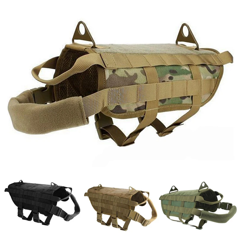 Military Gear K9 Dog Vest Tactical Molle Harness Hunting Clothes Traning Comabt Police | Спорт и развлечения