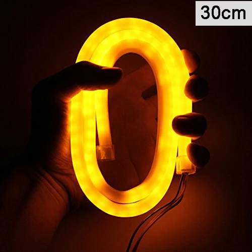 Yellow (30cm) PAIEIMAI 2 шт. DRL гибкий дневной ходовой светильник 30 см 45 см 60 см указатель поворота лампа белый красный желтый синий головной светильник - Испускаемый цвет: Yellow (30cm)
