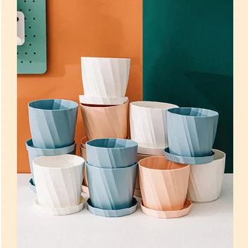 

600ML Plastic Plant Pot Thickened Flower Pot Indoor Pot Succulent Plant Pot for Succulent Green Dill Craft Decorative Balcony