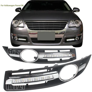

Car Light DRL LED Daytime Running Lights For Volkswagen Passat B6 2007 2008 2009 with Fog Lamp Hole Super Bright Waterproof