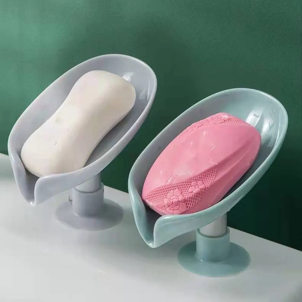 1Pcs Soap Dish Drain Holder For Bathroom Shower Portable Leaf Plastic Sponge Tray Kitchen Tool | Дом и сад