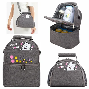 

Double Layer Mummy Maternity Diaper Bag Small Backpack For Moms Nappy Changing Baby Bag Stroller Organizer Lunch Insulation Bags