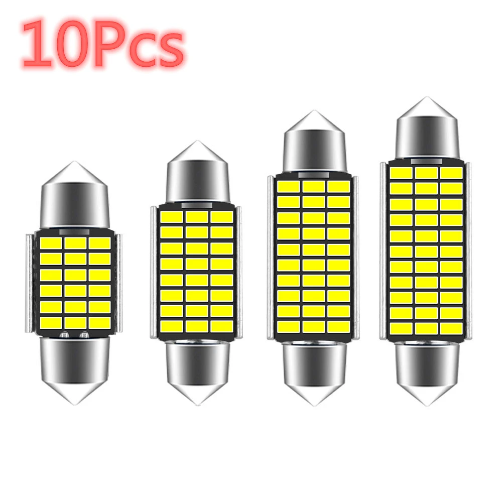 Bombilla LED T10 W5W c5w para Interior de coche, lámpara de lectura, 31mm,  36mm, 39mm, 41mm, 18SMD, 4040 Chips, 10 unids/lote|Lámpara de señalización|  - AliExpress