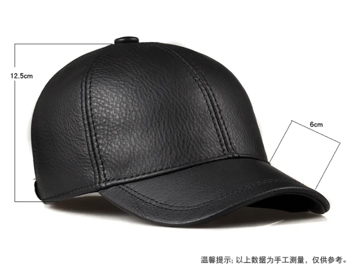 Verkäufe Winter männer braun/schwarz Farbe Echt Leder Baseball Caps Männer Damen Jugend Ente Zunge Warmer Hüte Hip Pop motorhaube Femme – Detail 5