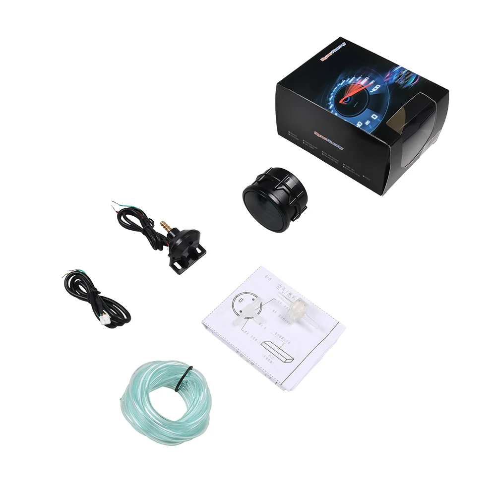 Lodenqc Car Meter 2 Inch 52mm Leds Digital Car Vacuum -1-0 Bar Meter Racing Smoke Vacuum Gauge Analog